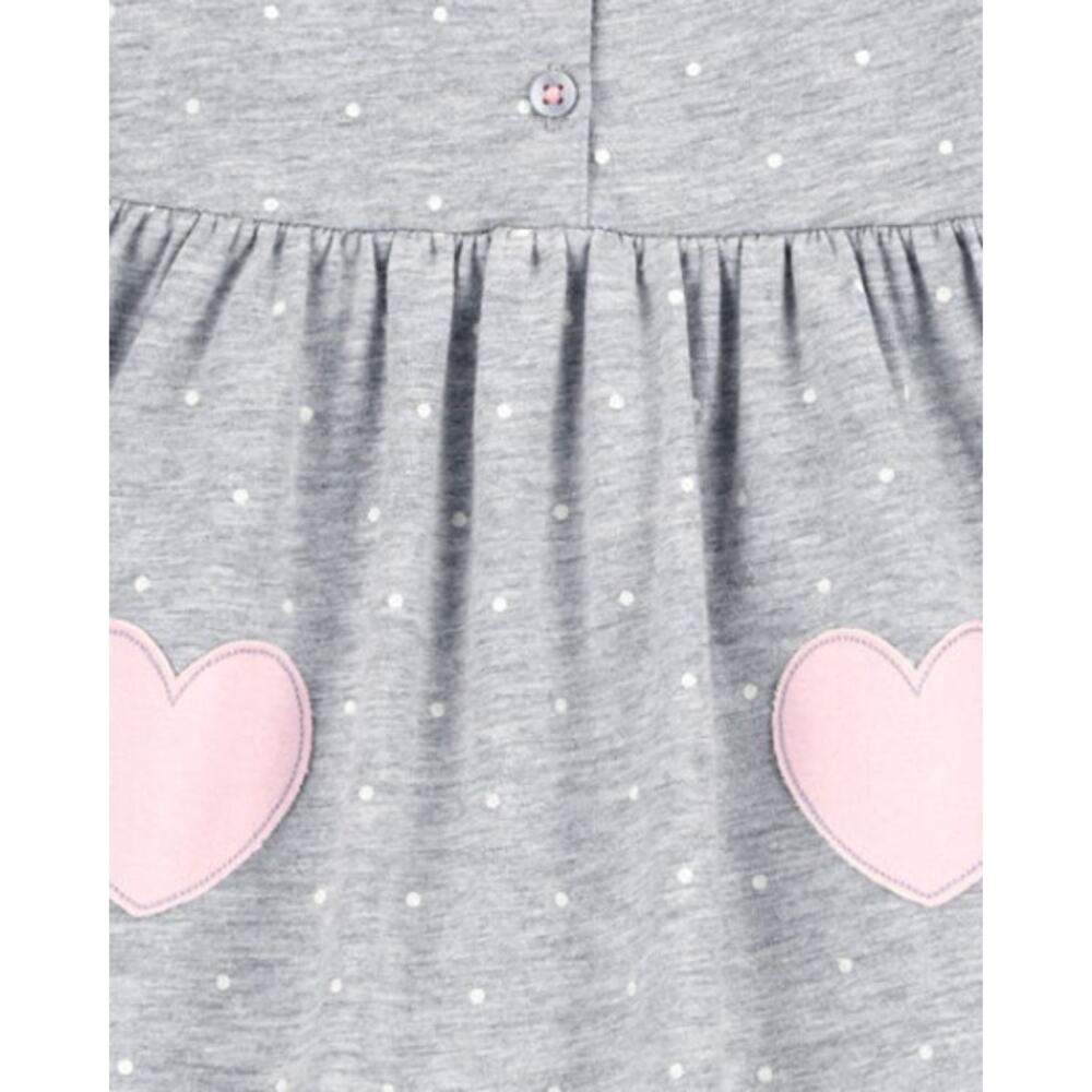Carter's Baby Heart Jersey Dress - Size 3-6 Months - Picture 3 of 4